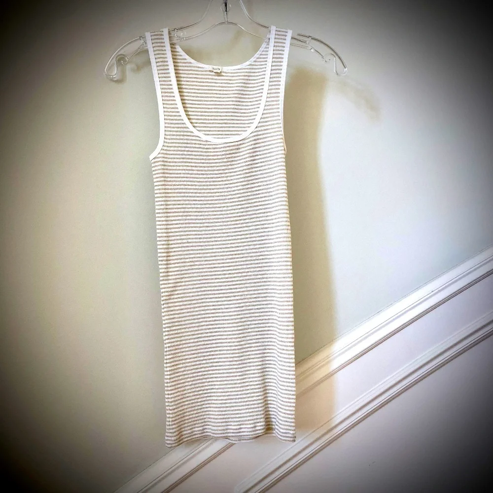 🛍2/$20🛍 J. Crew White & Gold Metallic Stripe Tank